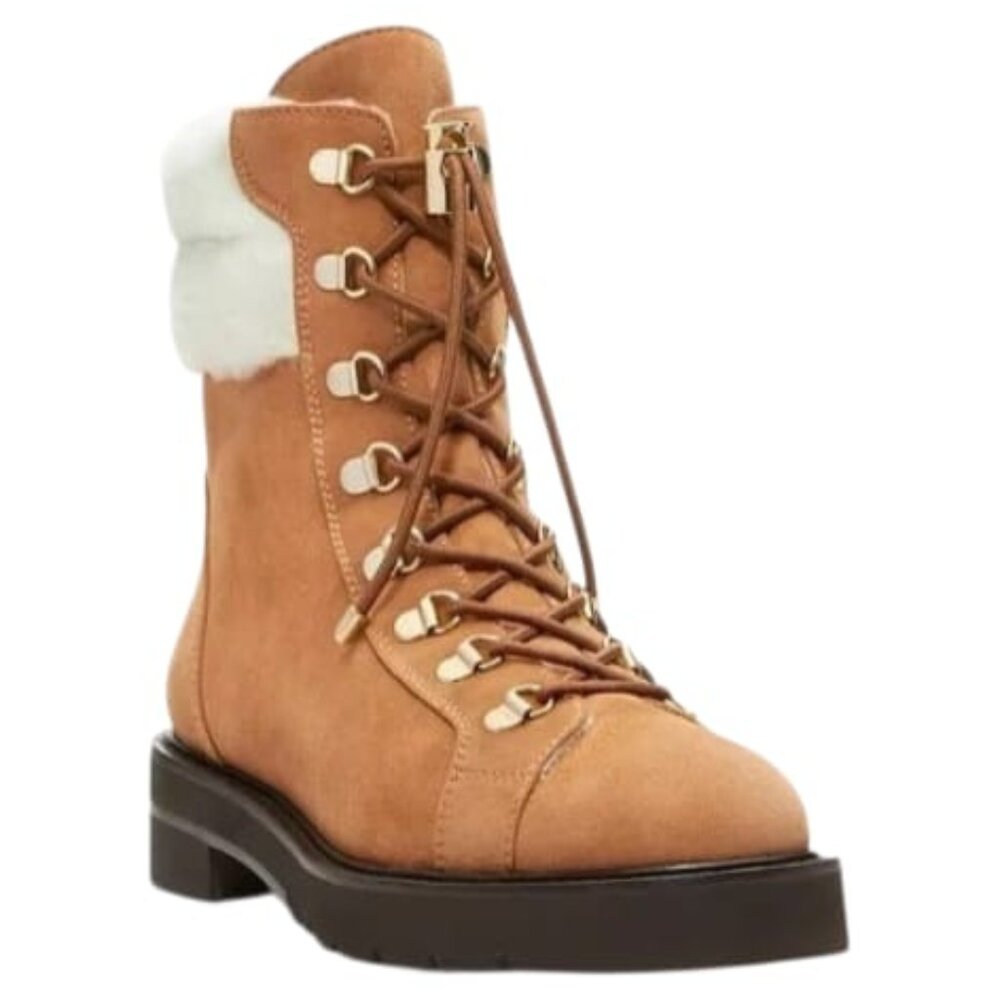 Stuart Weitzman Rockie Lift Chill Boot Tan/White, Size 8 B